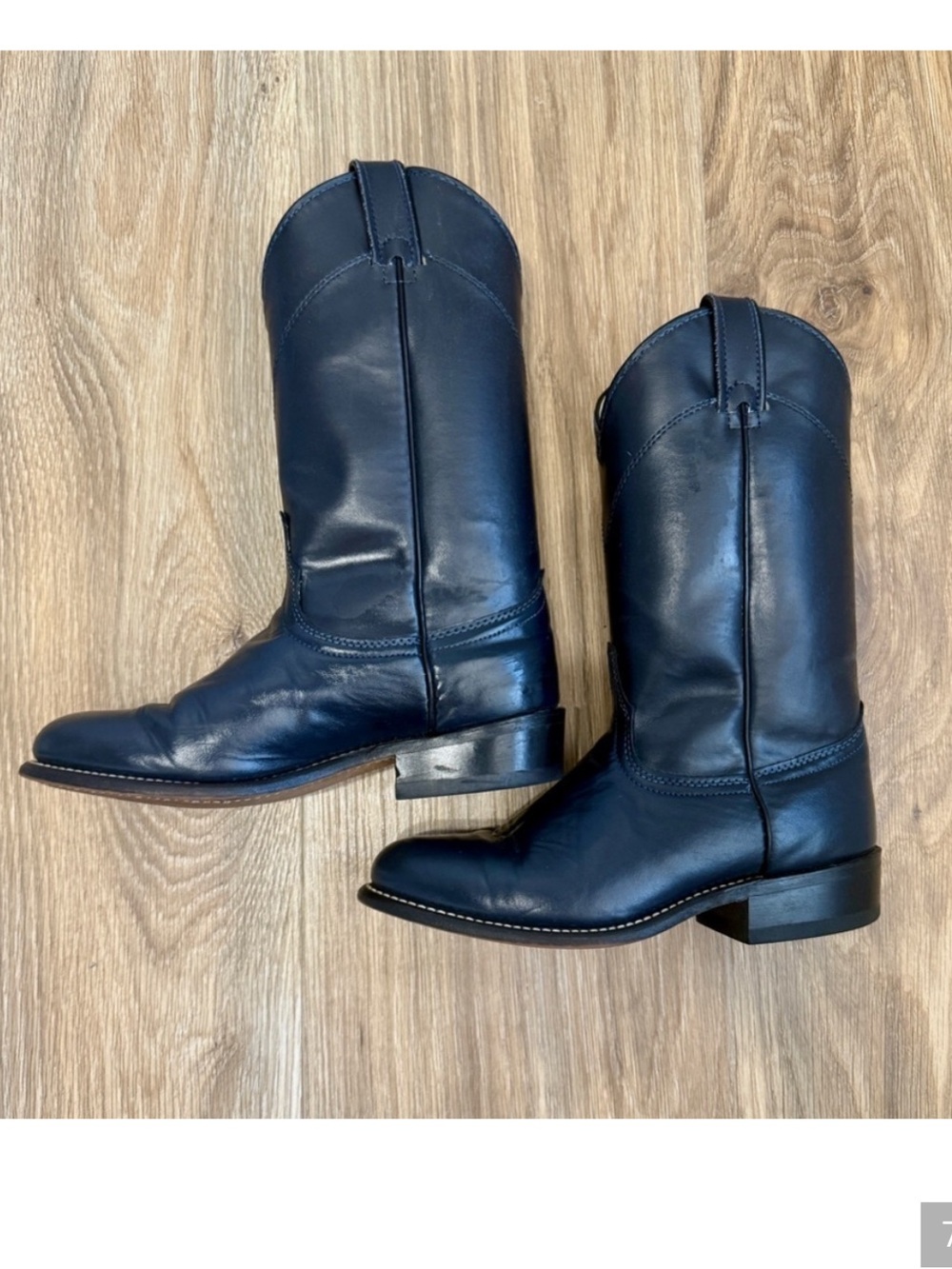 Laredo Women's Navy Blue Leather Roper Cowboy Boots - Size 5.5M